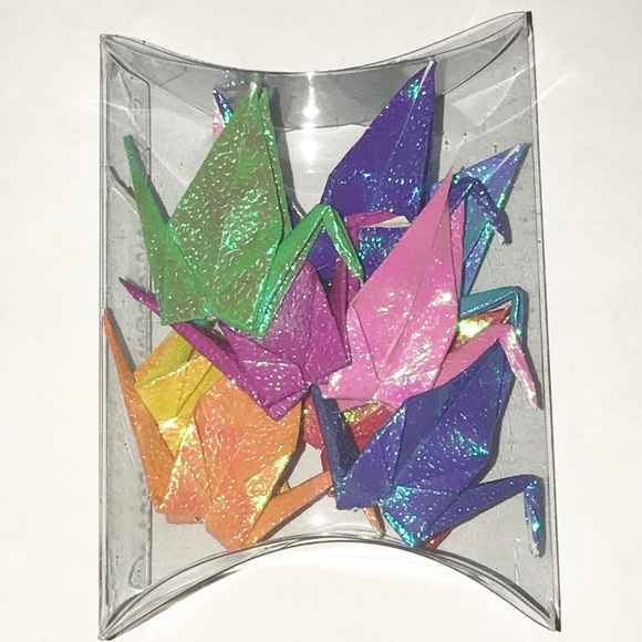 Handmade Shinny Origami Cranes (1 Box- 10 colors) - Picture 1 of 4